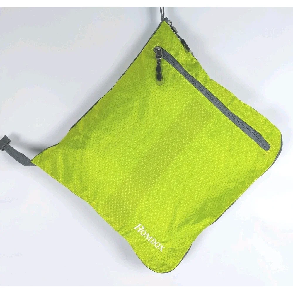 Homdox Travel Duffel Bag Lrg 80L Foldable Water/Tear Resistant Nylon Green/Gray